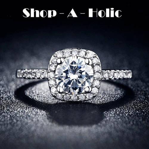 *** ELEGANT 18K GP ~  SIMULATED DIAMOND ~ ENGAGEMENT RING * Size 6  / 8 AVAILABLE ***