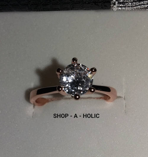 *** 1 CARAT SOLITAIRE ~ 18K ROSE GP ~ SIM DIAMOND ENG RING * Size 8 (P) ***