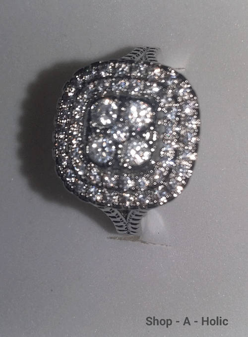 *** ROYAL STYLE SIM DIAMOND ENG RING * 925 SILVER PLATED * Size  7 (N) ***