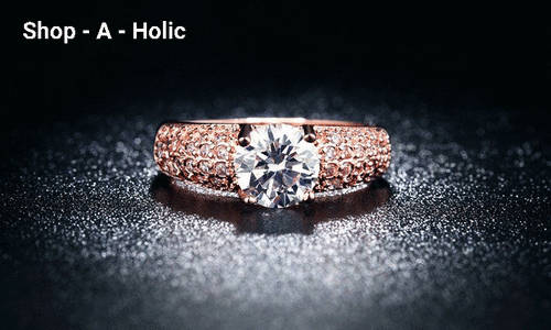 *** EXQUISITE 18K ROSE GP ~ 1.25 CARAT SIMULATED DIAMOND ENG RING * Size 8 / 9 ***