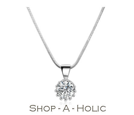 *** 3 CARAT SIM DIAMOND CROWN PENDANT NECKLACE - S925 ***