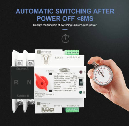 TOMZN ATS 220V Dual Automatic Transfer Switch