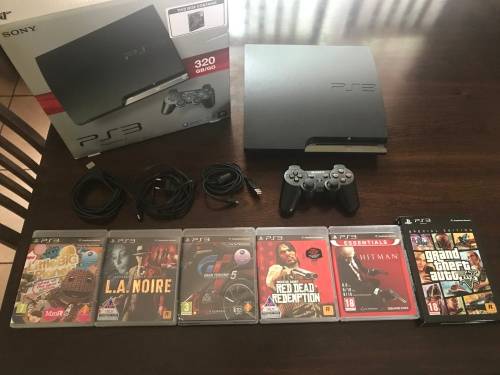 Sony PS3 320Gb with DualShock controller and 6 games