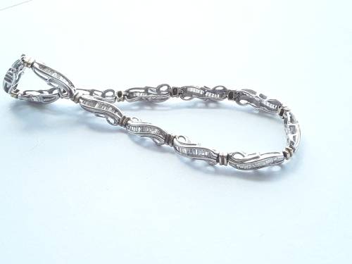 10k white and yellow gold 1.00ct diamond bracelet