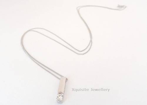 ITALIAN 9CT WHITE GOLD & DIAMOND PENDANT WITH CHAIN!!!!