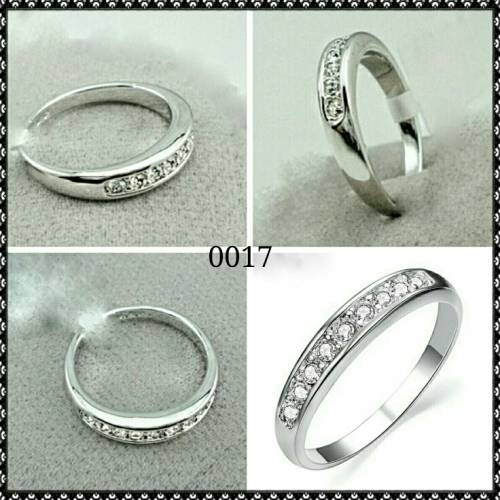 ***BEAUTIFUL 18K WHITE GOLD PLATED ETERNITY WEDDING RING,FREE RING BOX, SIZES 5.5, 6, 6.5,7.5