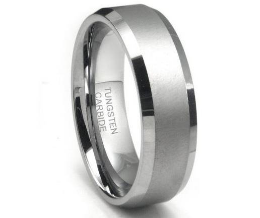 ***MENS BRUSHED COMFORT FIT TUNGSTEN CARBIDE 8MM WEDDING BAND RING SIZES 9 TO 12 ****