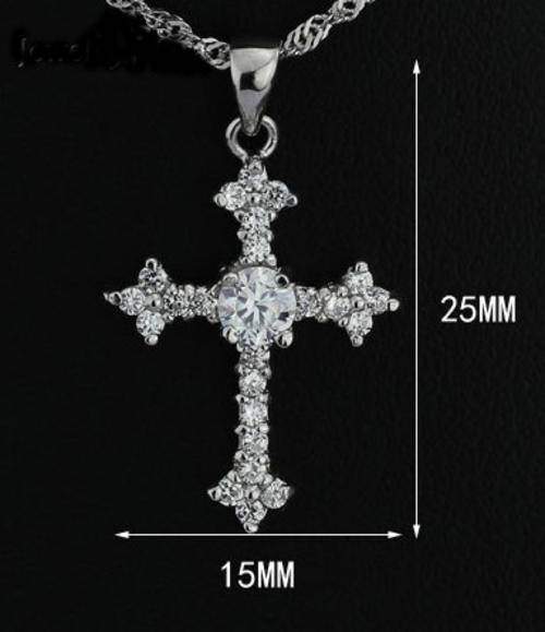 925 SILVER CROSS PENDANT / NECKLACE, FREE VELVET BAG****