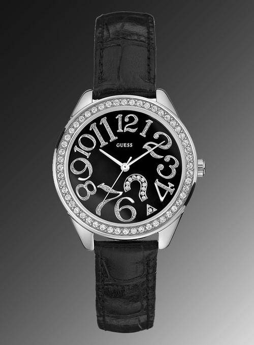 Brand New Guess Black Leather Crystal Watch G76030L***FREE SHIPPING***