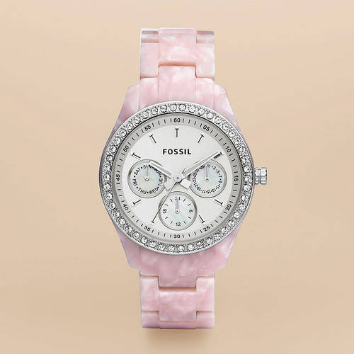 Ladies Fossil Stella Pink Multifunction Watch ES2791