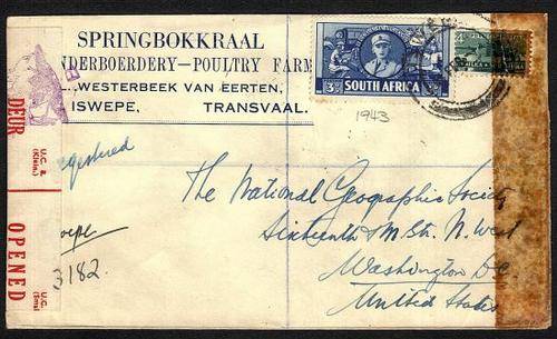 1940'S CENSORED LETTER TO USA WITH BANTAM  & LARGE WAR EFFORT STAMPS NOT THAT OFTEN SEEN !!!