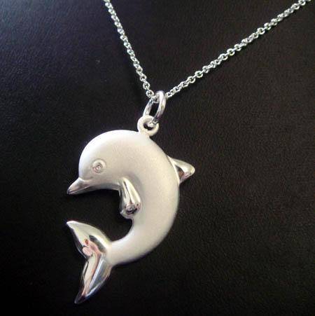 Girls 925 Silver Necklace with Dolphin Pendant