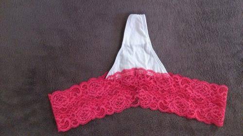 LADIES - SET OF 5 G-STRINGS (WHITE +PINK LACE) for only R75 - size LARGE only - 32-34
