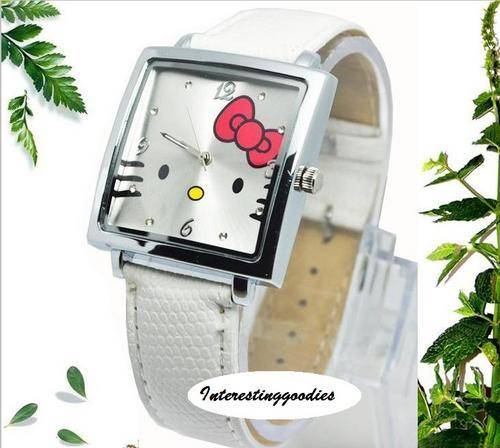 HOT Hello Kitty Wrist watch White Pearl Square !!!