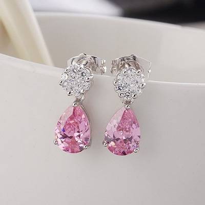 STUNNING PINK TEARDROP EARINGS !!