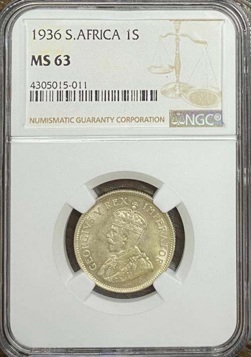 South Africa 1936 1S NGC MS 63