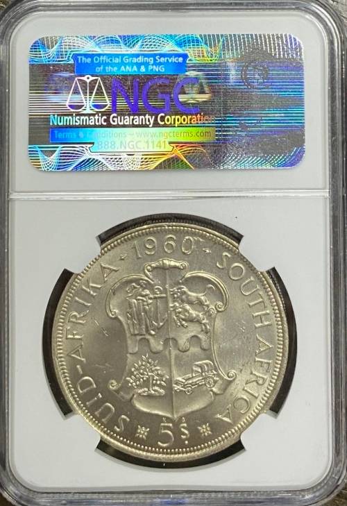 South Africa 1960 5S Union Anniversary NGC MS 64