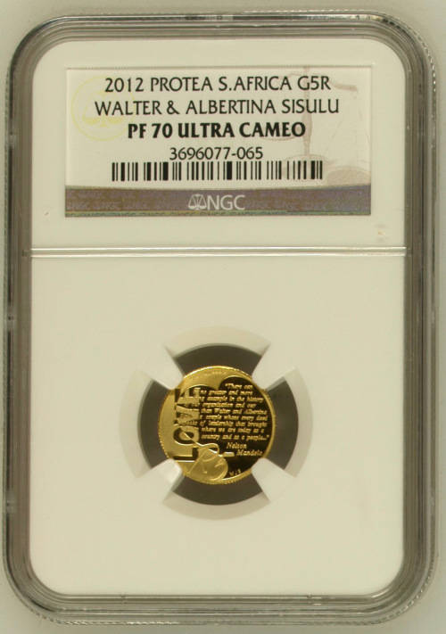 2012 Walter and Albertina Sisulu Proof GOLD R5 Finest Known