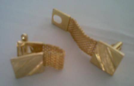 Rolled Gold Square Cuff Links