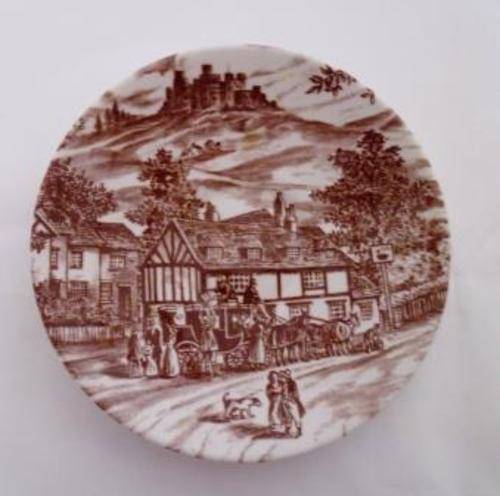 Broadhurst Swan Inn Saucer Made in England 14cm across