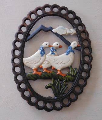 Cast Iron Trivet Geese