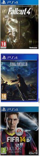 PS4 Bundle - Fallout 4, Final fantasy XV Day One Edition, FIFA 14