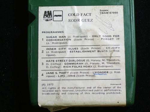 Vintage 8 Track Tape Rodriquez Cold Fact
