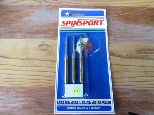 Vintage Spinsport Starter Pack 3 Brass Darts + Aluminium Shafts +3x Leopard Poly Flites( 17g)