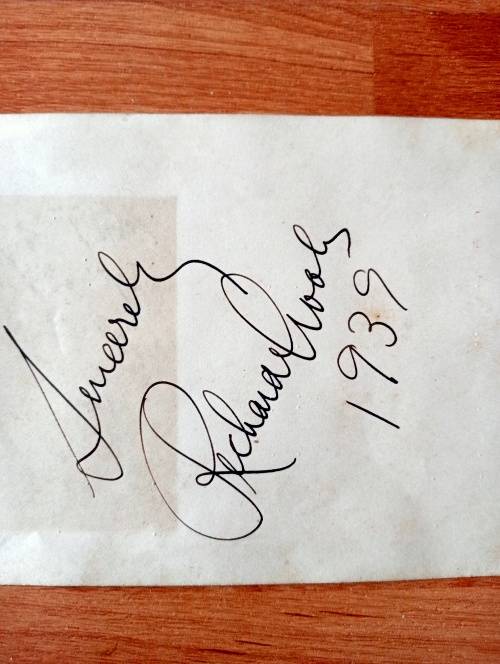 Richard Crooks, famous American tenor, original autograph