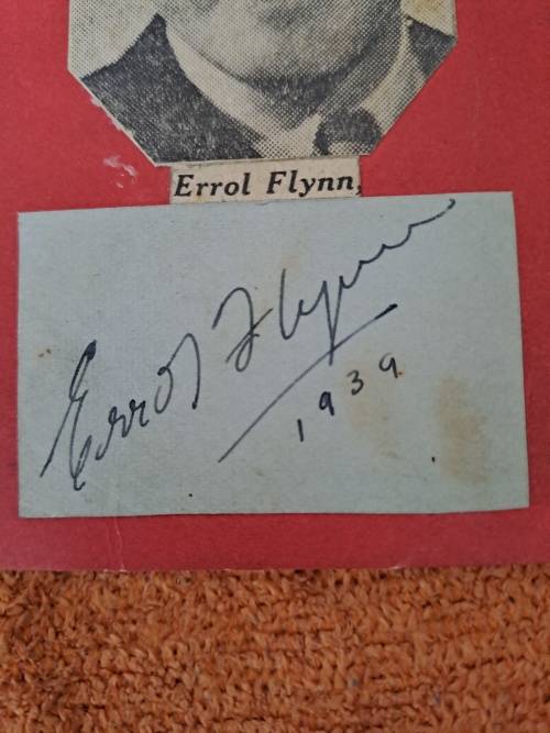 Errol Flynn original autograph, 1939