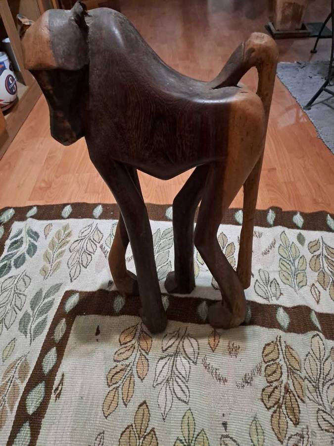 Wooden Baboon hand carved, great for garden