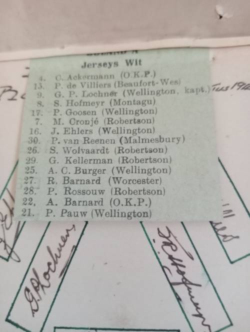 Boland rugby team 1943