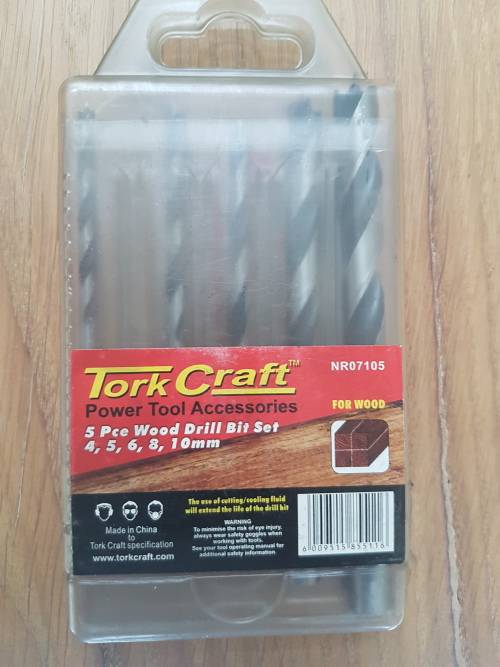 NEW 5 pieced drill bit sets for Wood, Steel and Masonry. Two sets of each, in one lot!!!