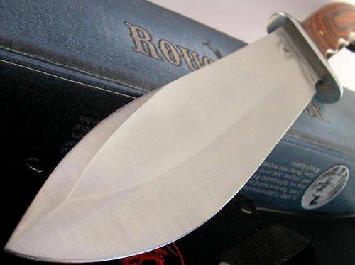 Rough Rider Large Heavy Bowie Finger Groove Wood Knife