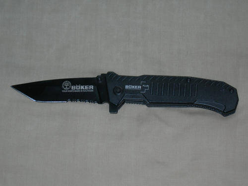 BOKER TANTO KNIFE COMBO EDGE BLACK BLADE (Free Shipping)