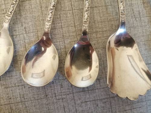 1838 Voortrekker Eeufees teaspoons and sugar spoon