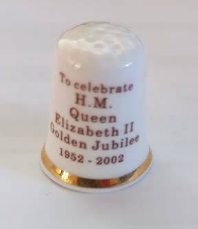 Queen Elizabeth Golden Jubilee thimble