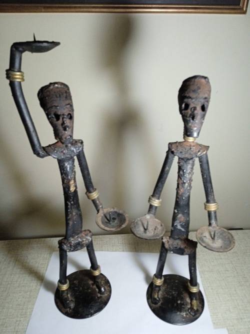 Ethnic metal/steel candle holders
