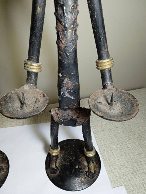 Ethnic metal/steel candle holders