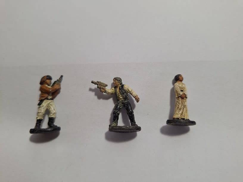 3 x Star Wars miniature metal/lead figurines