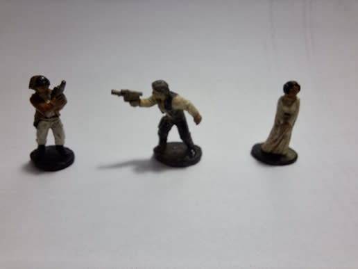 3 x Star Wars miniature metal/lead figurines