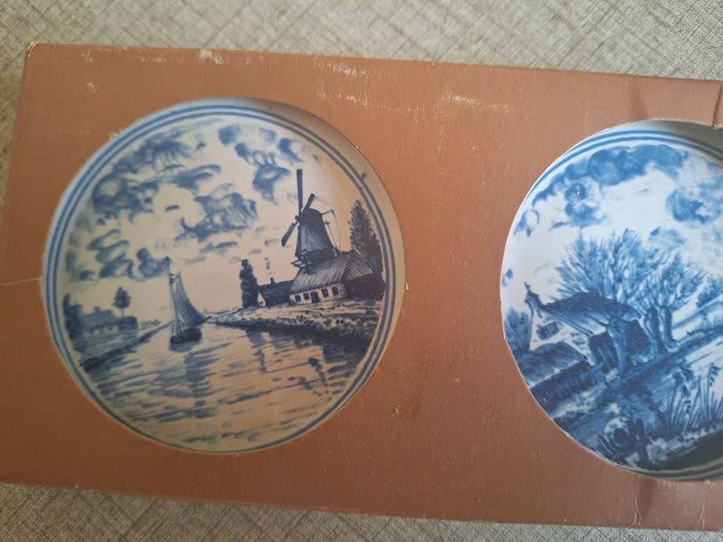 Lovely blue and white ceramic coasters