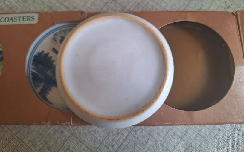 Lovely blue and white ceramic coasters