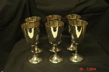 6 STUNNING SILVER PLATED GOBLETS