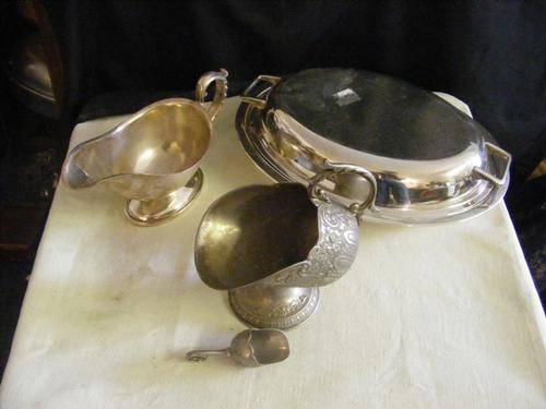 SOME SILVER PLATED ITEMS FOR RESTORATION