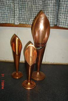 3 LOVELY COPPER VASES