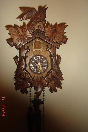 LOVELY CUCKOO CLOCK MADE IN WEST GERMANY WORKING BUT NEEDS SOME LUBRICATION