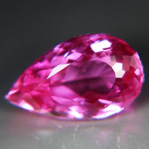 12.90ct. EXCELLENT TOP PINK LAB CREATED TOPAZ PEAR LOOSE GEMSTONE