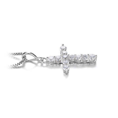 PENDANT~0.7ct Cubic Zirconia Cross Pendant 925 Sterling Silver