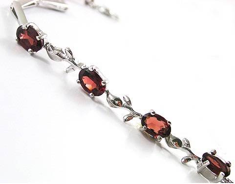 STUNNING 2.8ct Genuine Garnet Bracelet 925 Sterling Silver